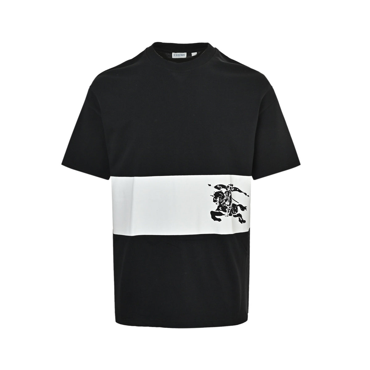 Burberry horizontal striped war horse print short sleeves