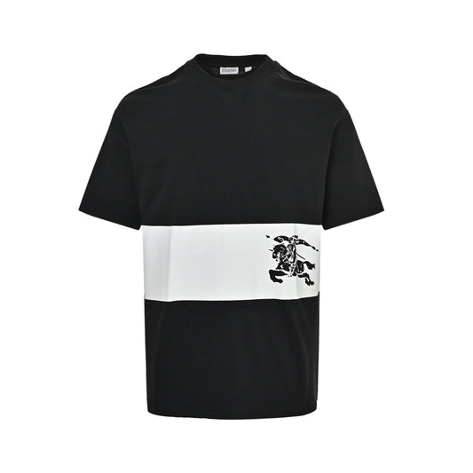 Burberry horizontal striped war horse print short sleeves