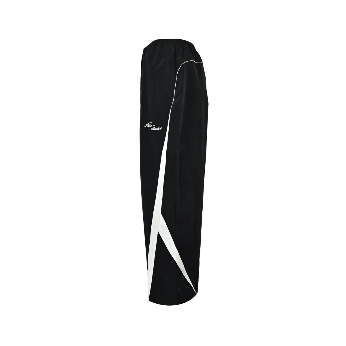 Acne Studios black and white patchwork embroidered logo trousers