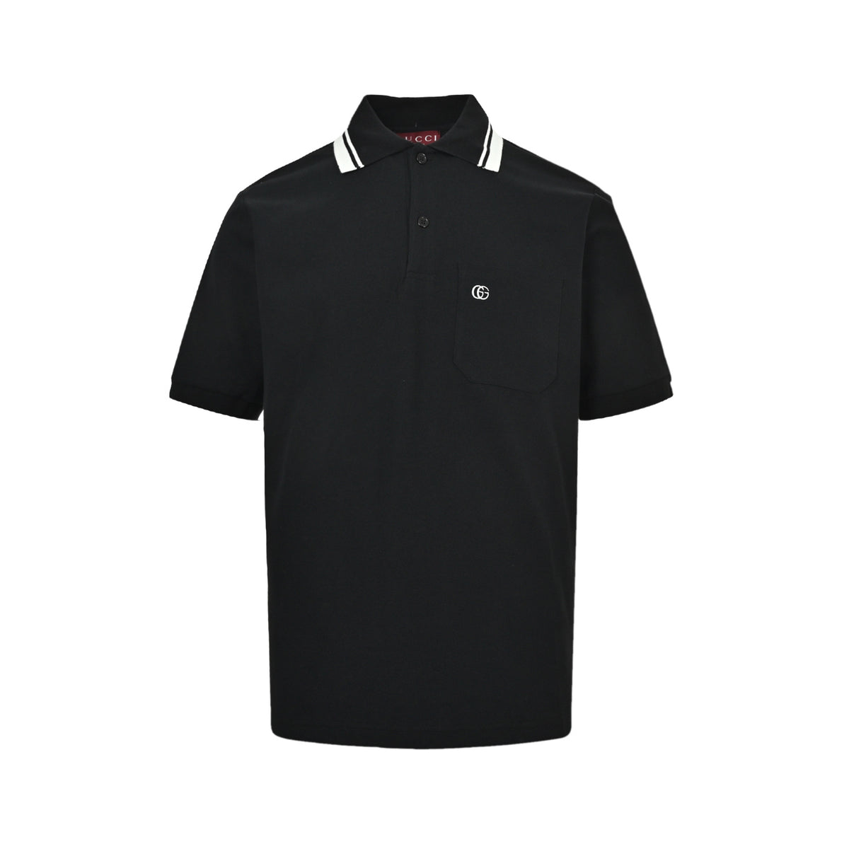 Gucci classic pocket double G embroidered small label Polo short sleeves