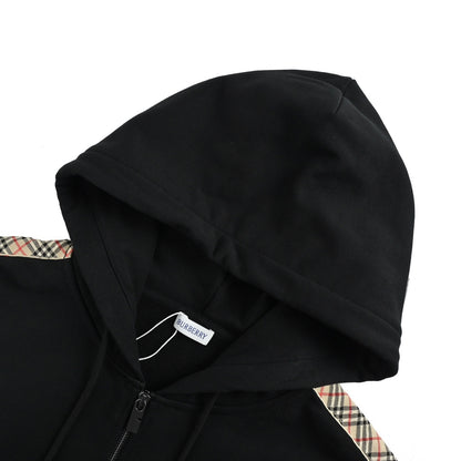 Burberry 25Fw war horse small label embroidered webbing zipper hooded jacket