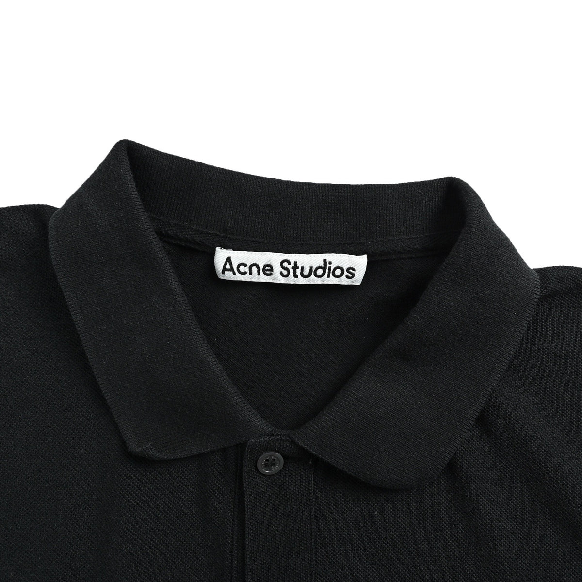 Acne Studios Letter Embroidered Washed Polo Short Sleeve