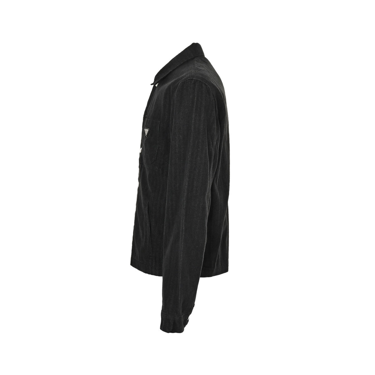 Prada 25Fw triangle logo washed denim jacket