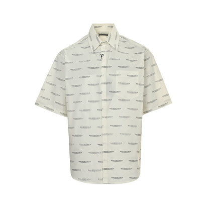 Balenciaga/Balanciaga 25ss all-over letter logo short-sleeved shirt