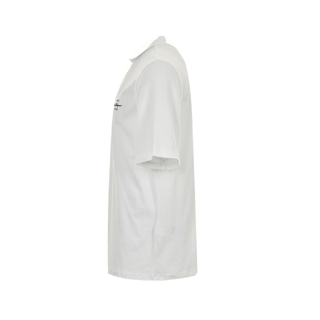 Ferragamo 24ss Polo short sleeves with embroidered letters on the chest