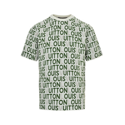 Louis Vuitton 26ss barrage letter jacquard knitted short sleeves