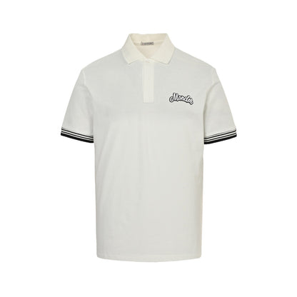 Moncler/Mask 25ss Embroidered Logo Polo Short Sleeve