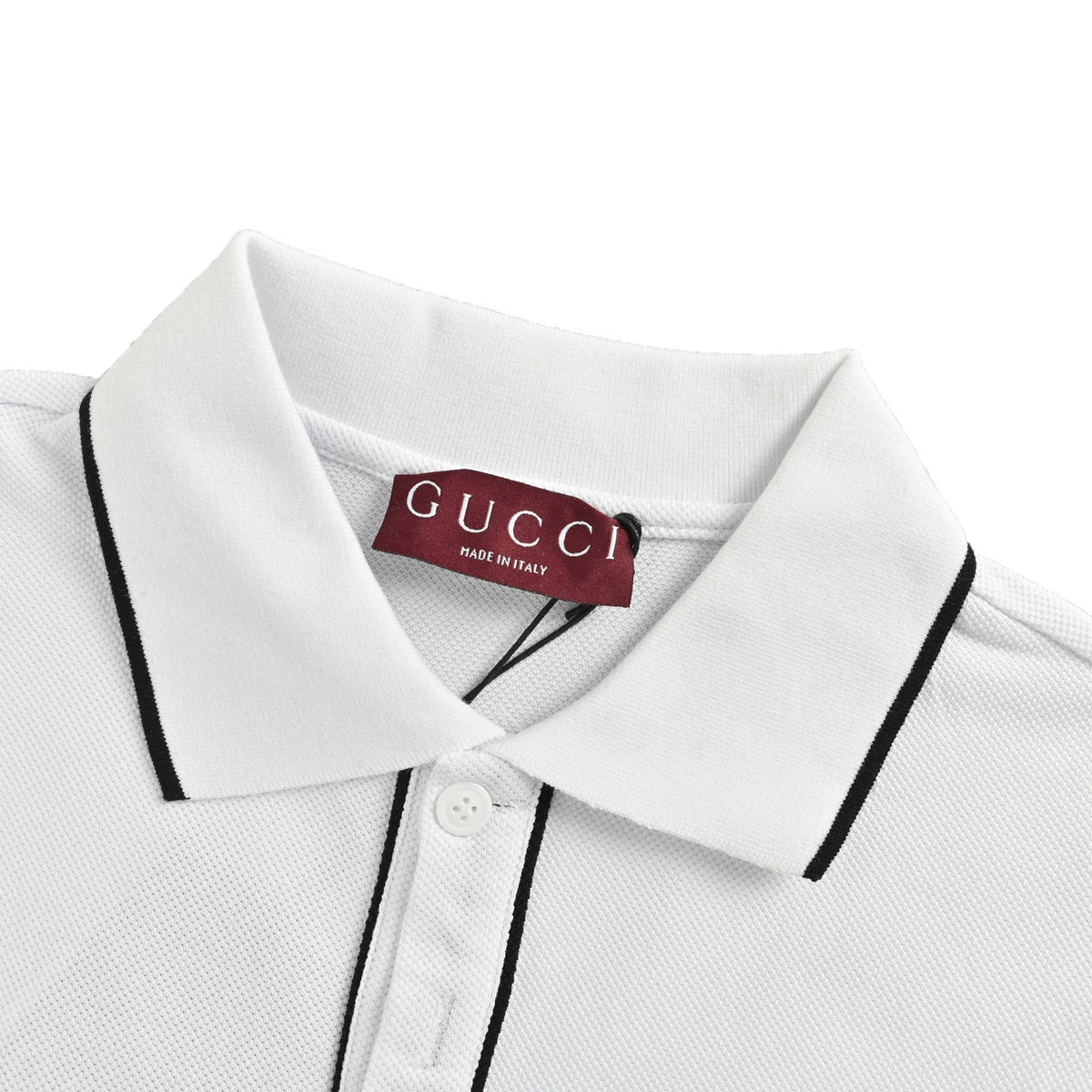Gucci 25ss embroidered letter small label Polo short sleeves