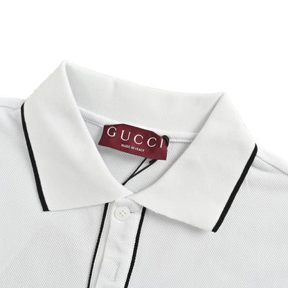 Gucci 25ss embroidered letter small label Polo short sleeves