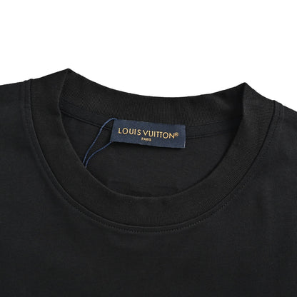 Louis Vuitton 26ss LV gesture letter laminated printed short sleeves