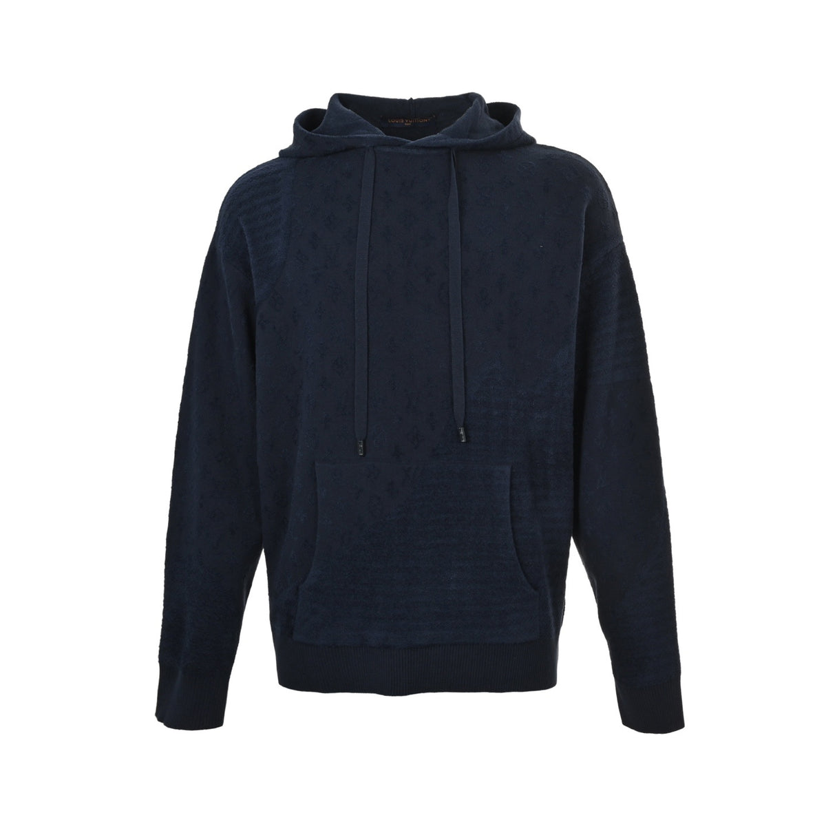 Louis Vuitton jacquard patchwork knitted hooded sweatshirt