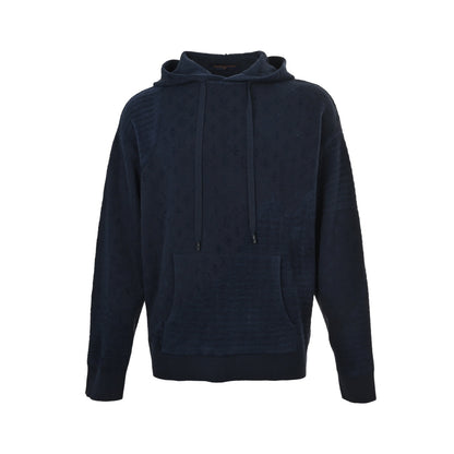 Louis Vuitton jacquard patchwork knitted hooded sweatshirt