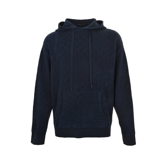 Louis Vuitton jacquard patchwork knitted hooded sweatshirt