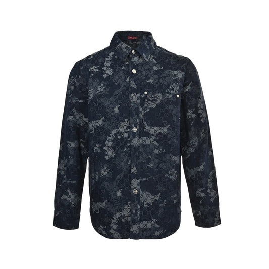 Gucci 25Fw marble old flower jacquard denim jacket