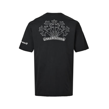 Chrome Hearts/Chrome Heart Sketch Cross Print Short Sleeve