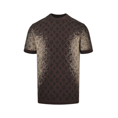 Louis Vuitton 26ss presbyopic gradient jacquard knitted short sleeves
