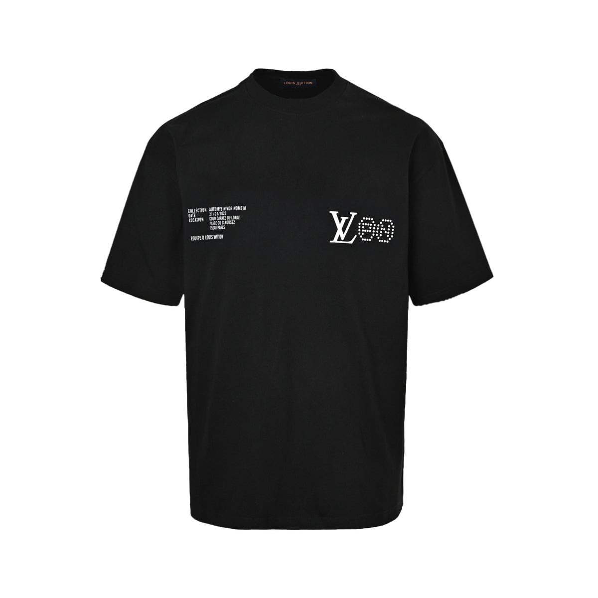Louis Vuitton small label silicone printed letters round neck short sleeves