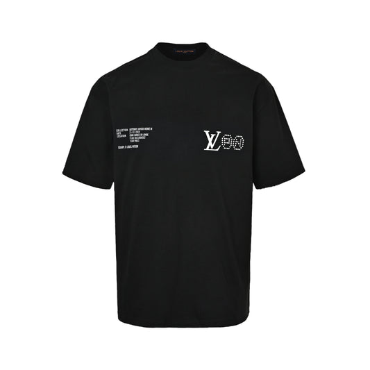Louis Vuitton small label silicone printed letters round neck short sleeves