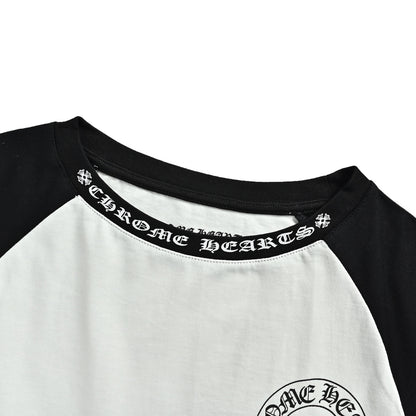 Chrome Hearts/Chrome heart horseshoe print patchwork short sleeves