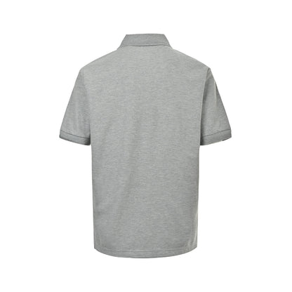 Burberry war horse embroidered plaid placket Polo short sleeves