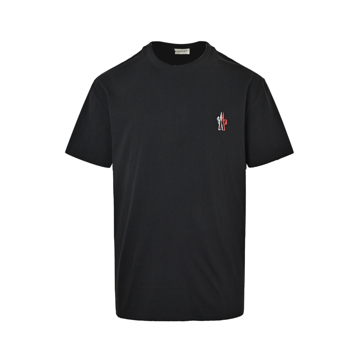 Moncler/muzzle 26ss short sleeves with three-color embroidery small logo on the chest