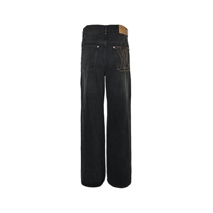 Louis Vuitton back pocket embroidered skateboard jeans