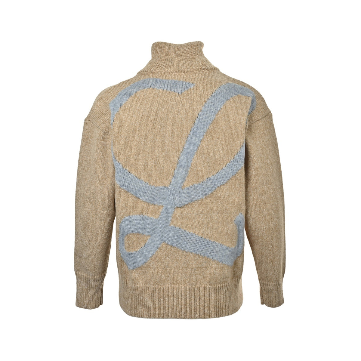 Loewe/Luo Yiwei turtleneck zipper sweater jacket with jacquard back logo
