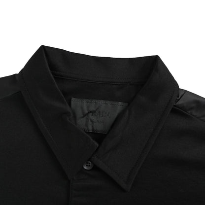 Prada 25ss triangle logo nylon pocket splicing Polo short sleeves