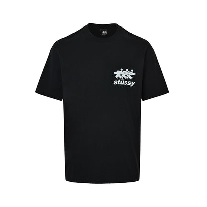 Stussy large printed round neck short sleeves on the back