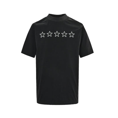 Balenciaga/Balanciaga 26ss five-pointed star printed washed short-sleeve