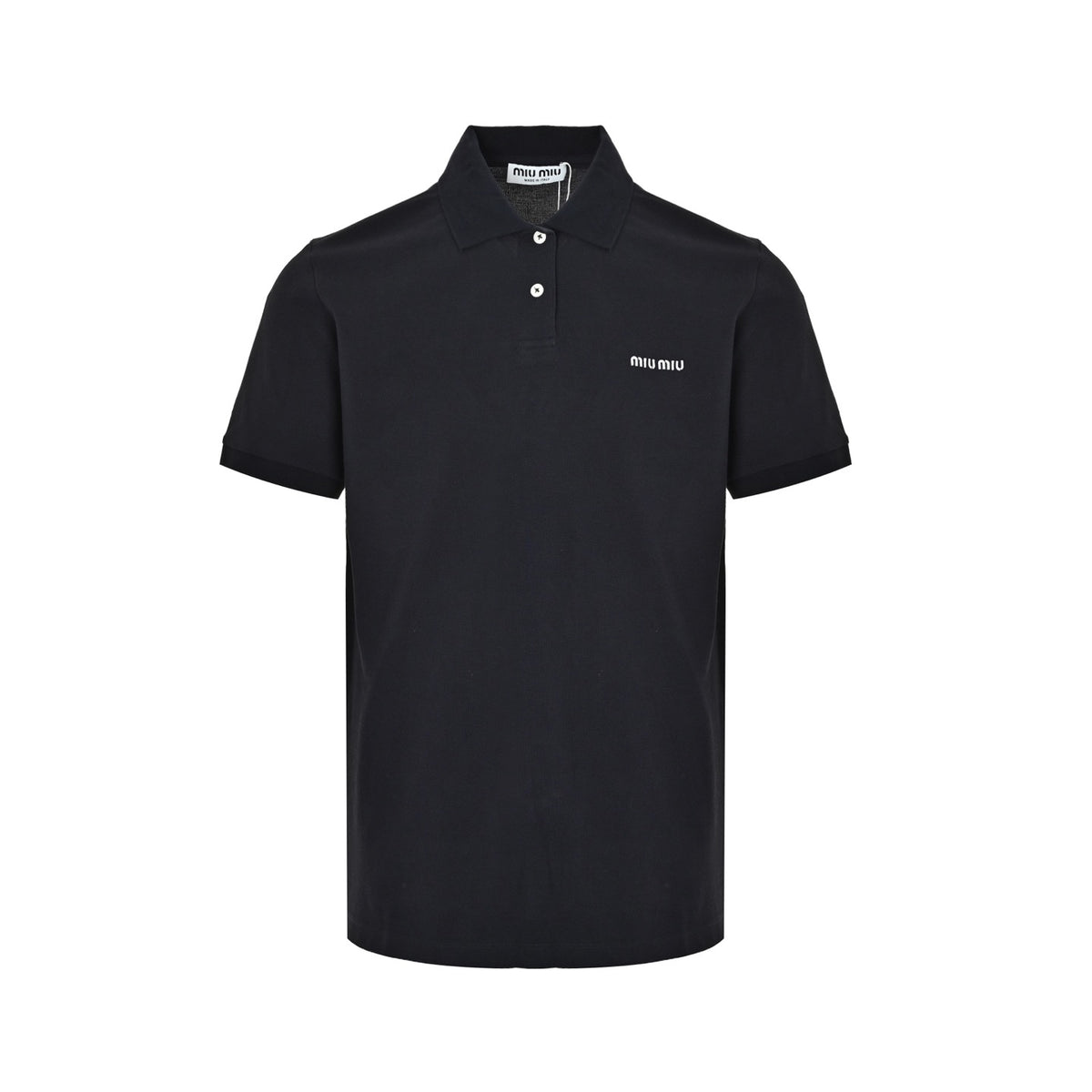 Miu Miu classic logo embroidered Polo short sleeves