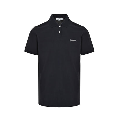 Miu Miu classic logo embroidered Polo short sleeves