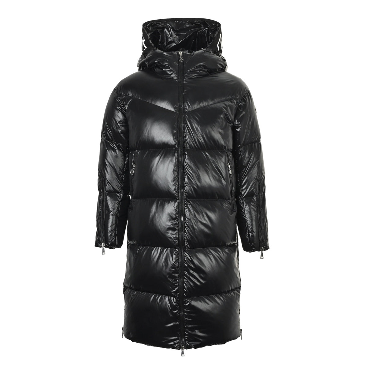 Moncler/Mask letter printed hooded long down jacket