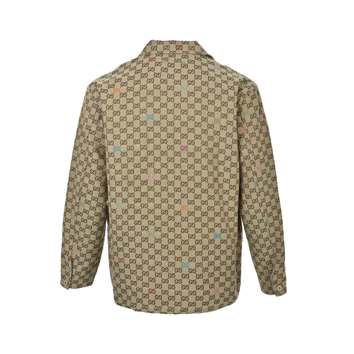 Gucci 25Fw GG colorful embroidered all over printed jacquard canvas zipper jacket