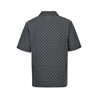 Gucci 25ss all-over printed presbyopic short-sleeved shirt