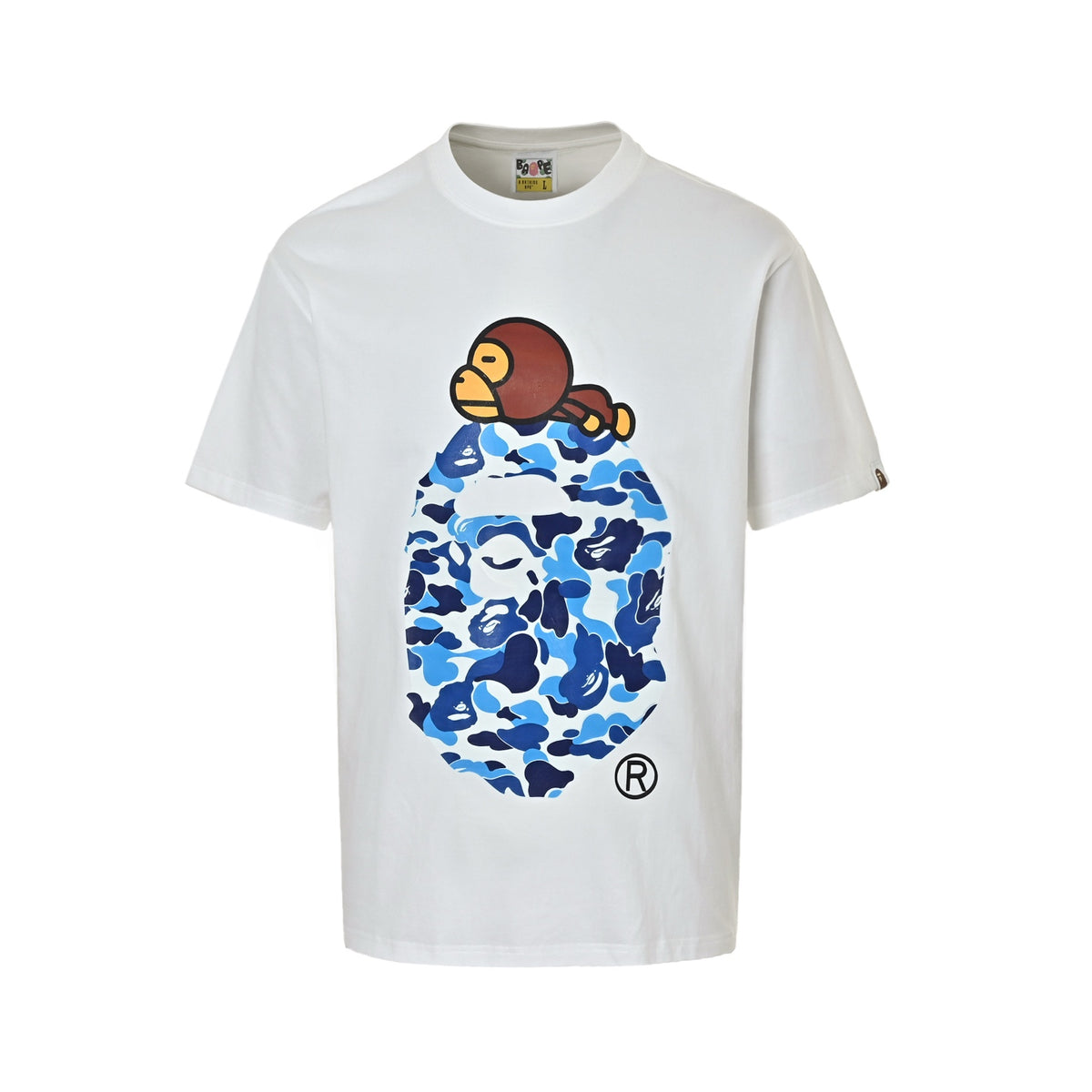 Bape camouflage ape head little monkey print short sleeves