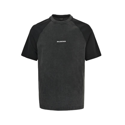 Balenciaga/Balanciaga Contrast color washed stitching drop shoulder short sleeves