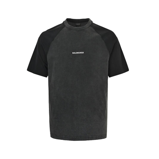 Balenciaga/Balanciaga Contrast color washed stitching drop shoulder short sleeves