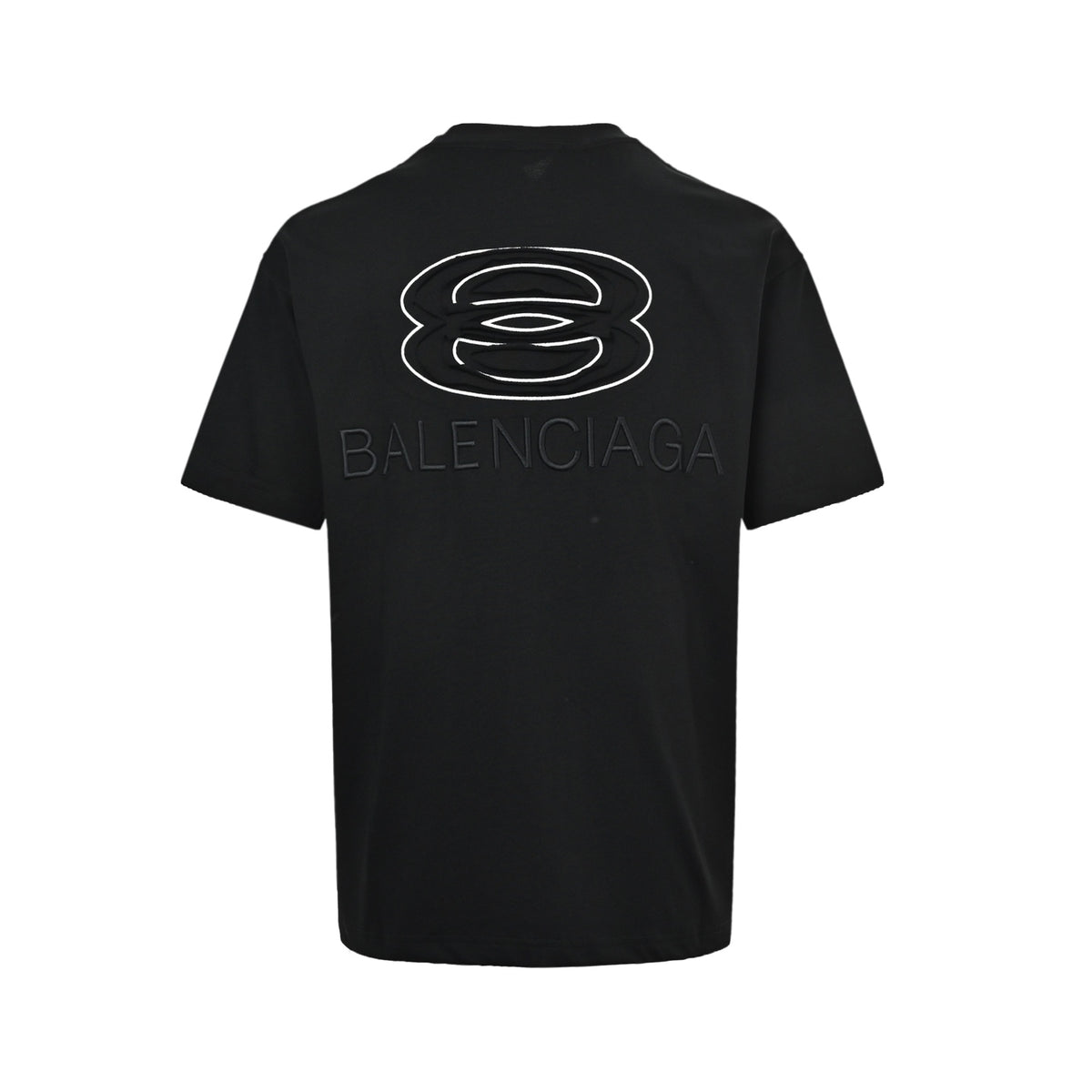 Balenciaga double-ring patch embroidered short sleeves