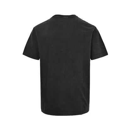 Prada hand-painted letters washed triangle logo round neck short sleeves