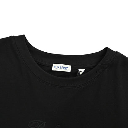 Burberry signature plaid letter embroidered short sleeves on the back