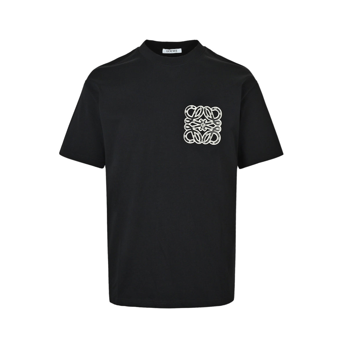 Loewe/Luo Yiwei stitched leather three-dimensional logo short sleeves
