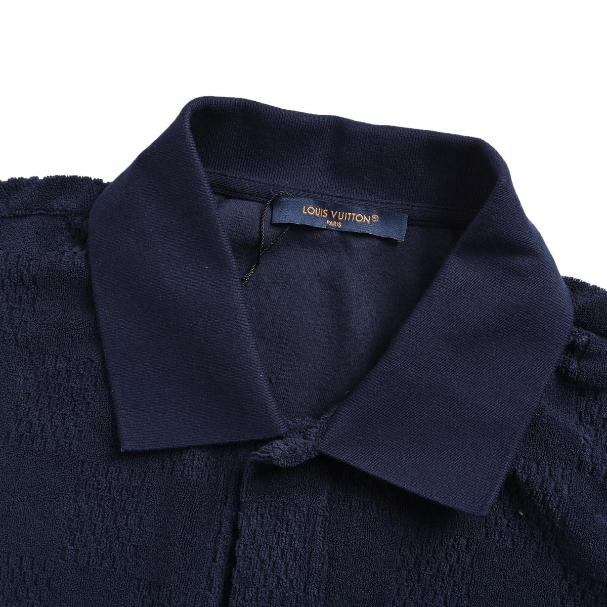 Louis Vuitton 25ss dark checkerboard terry short-sleeved shirt