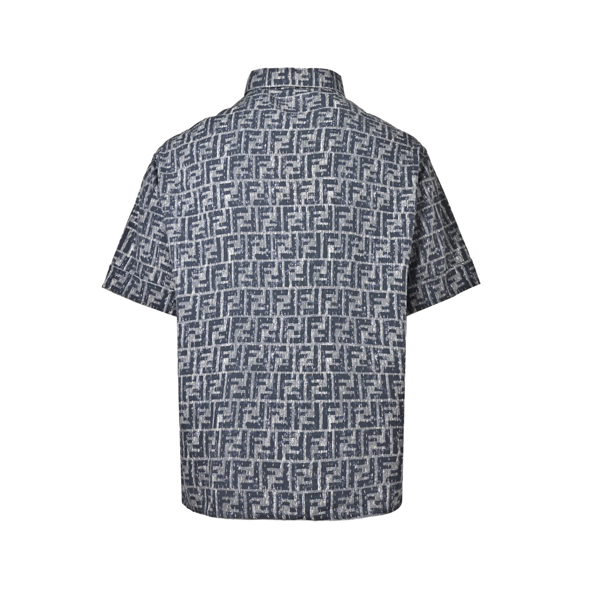 Fendi topstitched FF jacquard short-sleeved shirt