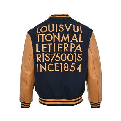 Louis Vuitton 26ss rhinestone embroidered baseball jacket