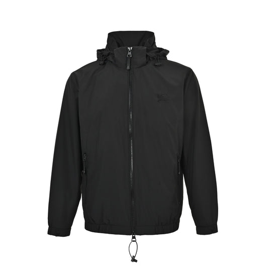Burberry hooded thin coat with horse embroidery on the chest