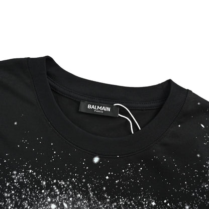 Balmain 26ss cosmic starry sky graffiti short sleeves