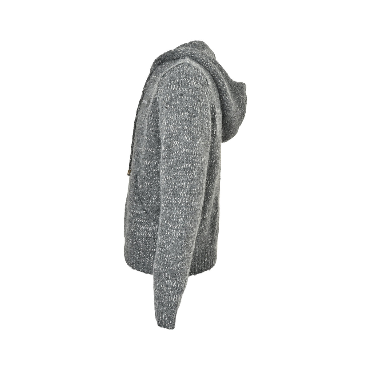 Miu Miu 25Fw patch logo embroidered zipper hooded sweater jacket