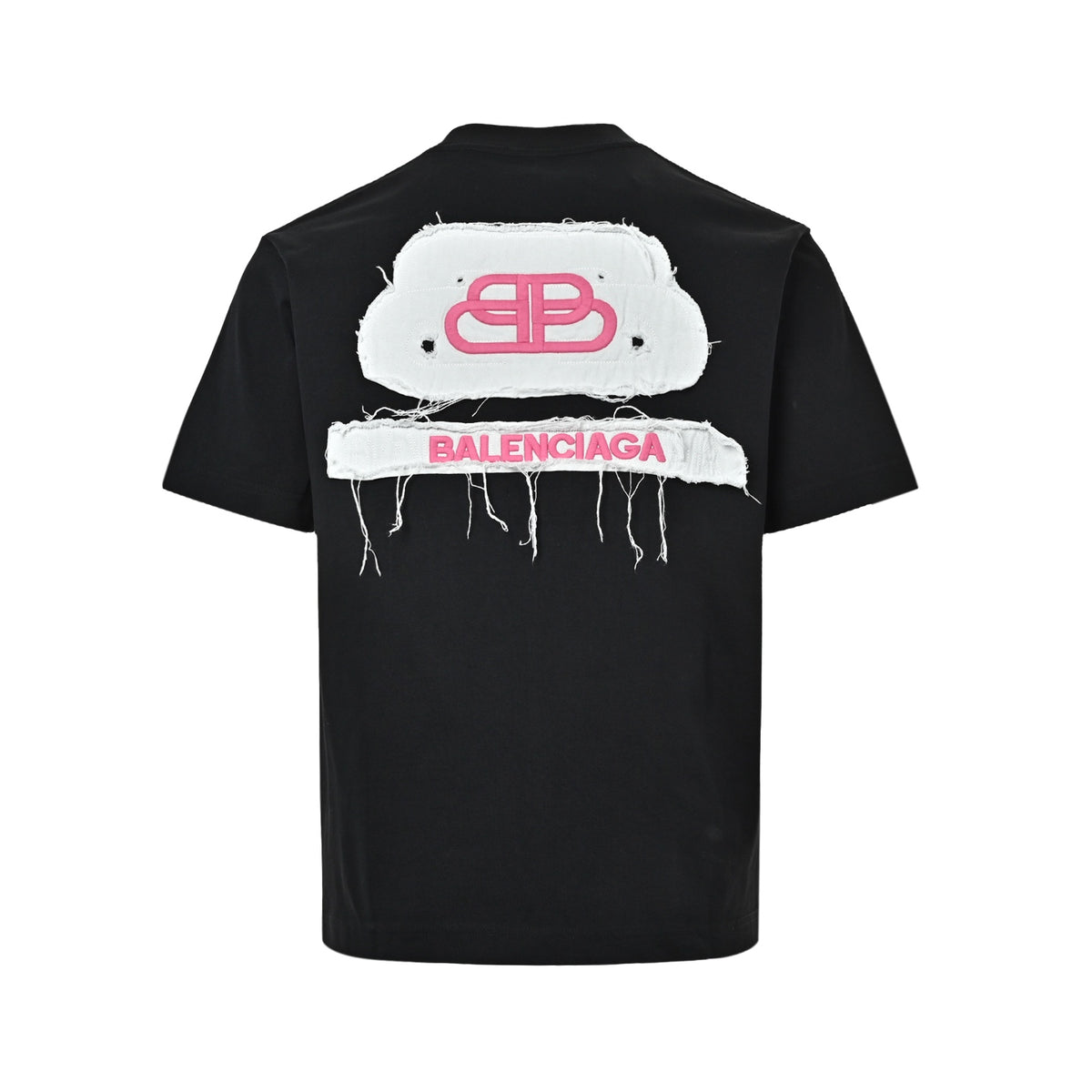 Balenciaga/Balanciaga Double B lock large patch embroidered round neck short sleeves