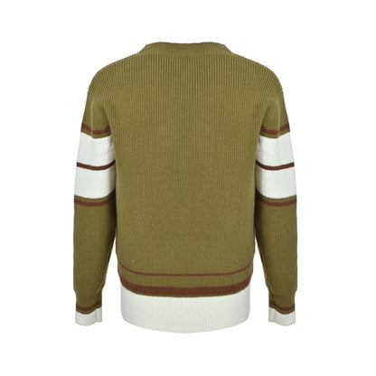 Ami 25Fw V-neck sweater with towel embroidered heart on the chest